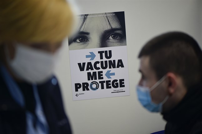 Vaccinmottagning i San Sebastián i norra Spanien. Arkivbild.