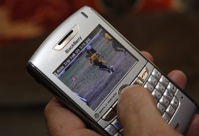 Tangentbordet gjorde Blackberry originell. Arkivbild.