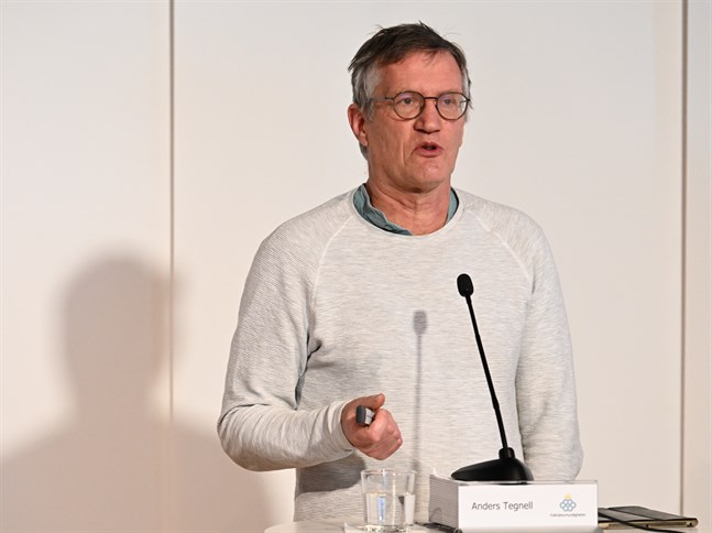 Anders Tegnell, statsepidemiolog, Folkhälsomyndigheten under torsdagens myndighetsgemensamma pressträff om coronaläget.