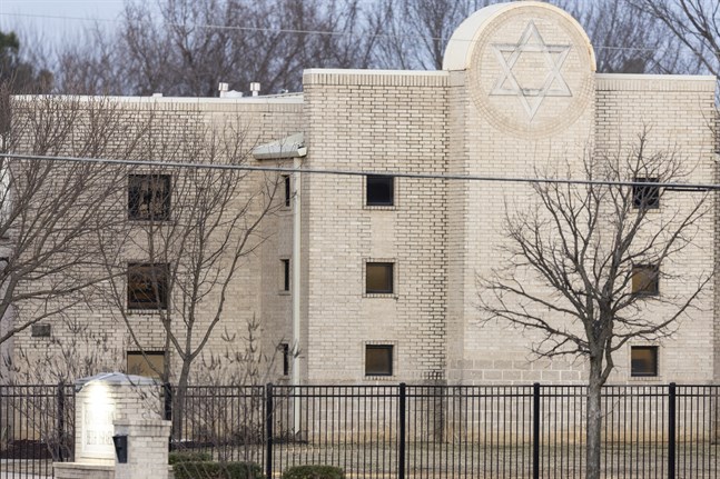 Synagogan i Colleyville i Texas där ett gisslandrama utspelade sig i helgen.