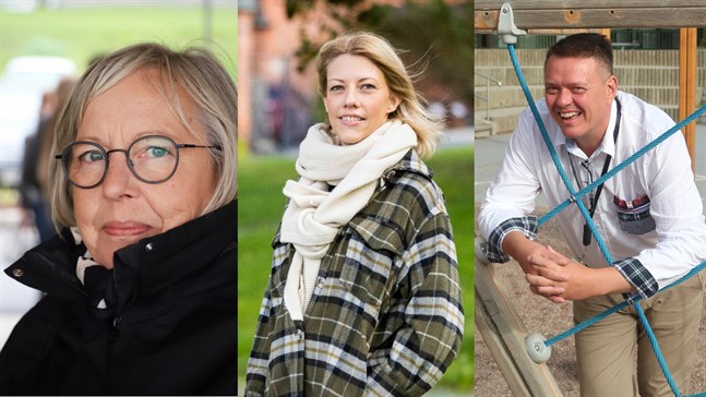 Vasa stads skoldirektör Marianne West, Korsholms bildningsdirektör Denice Vesterback och Övningsskolans ledande rektor Bernt Klockars berättar om rådande coronaläge i skolorna.