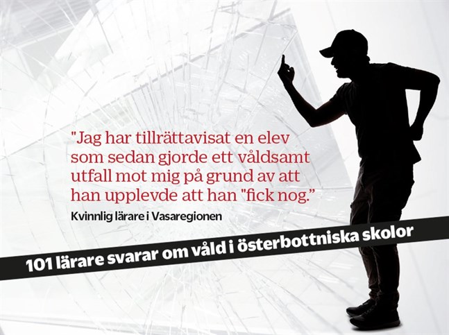I en enkät som VBL/ÖT skickat ut till högstadielärare i svenska Österbotten uppger nästan var tredje som svarade att de upplevt negativ fysisk kontakt (knuffar, slag, sparkar) från elever.