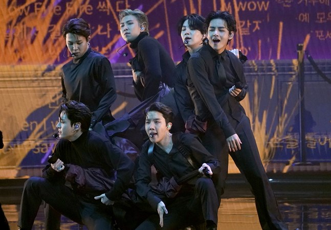 BTS på årets Grammygala. Arkivbild.