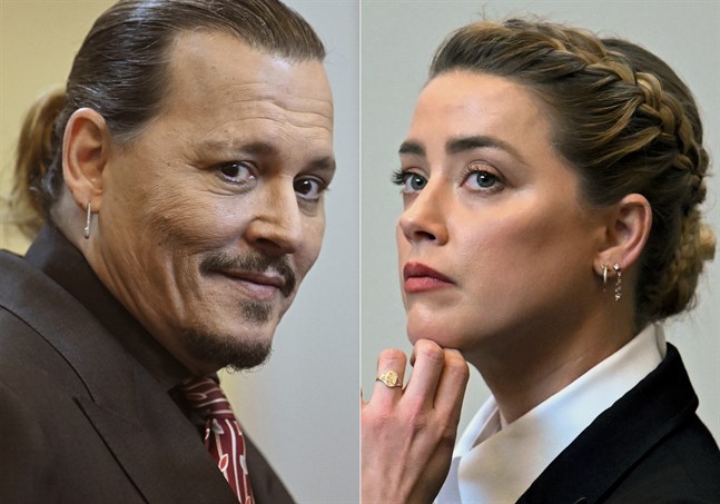Johnny Depp och Amber Heard under den pågående rättegången.