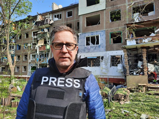 Yle-journalisten Antti Kuronen blev utsedd till Årets europé i måndags. Här i Donbass i östra Ukraina i början på maj.