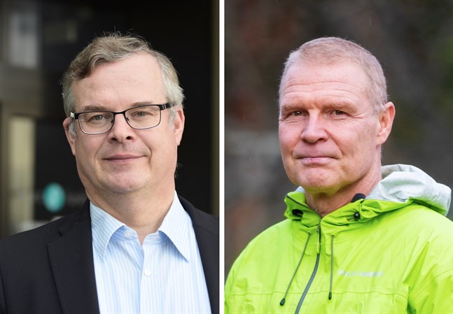 Diagnostikchef Lasse Lehtonen och chefsöverläkare Peter Nieminen är eniga om att den nya virusvarianten snart sprids i hela landet.