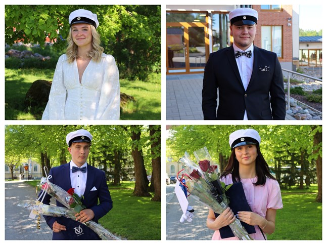 Elin Hautamäki och Hugo Sandås är studenter från Korsholms gymnasium. Jakob Sandberg och Lina Blomqvist är studenter från Vasa gymnasium.