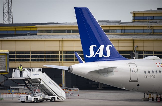 Ett SAS-plan vid Malmö Airport.
