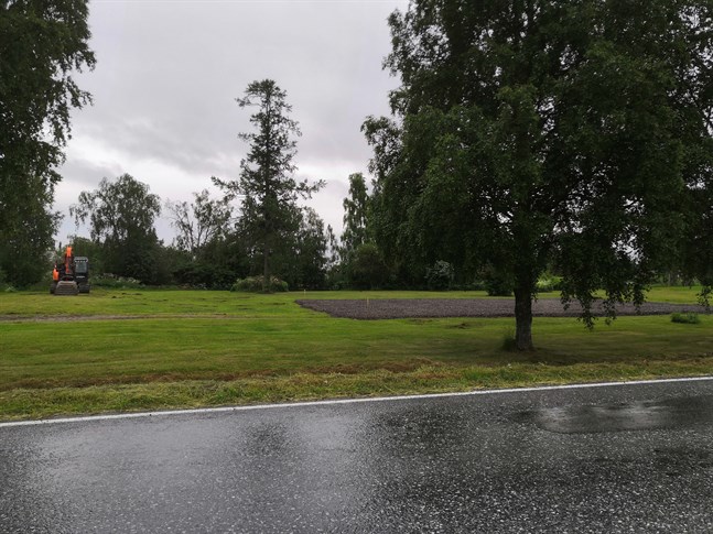 Här, på andra sidan Vasavägen, ska daghemsbarackerna placeras.