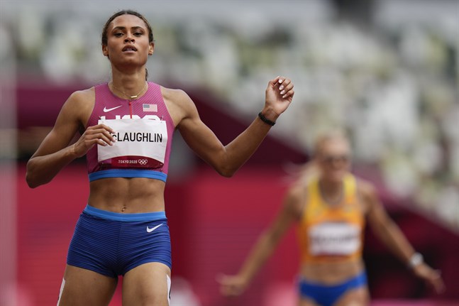 Sydney McLaughlin putsade sitt världsrekord på 400 meter häck. Bild från i fjol då hon satte det förra rekordet i sommar-OS i Tokyo.