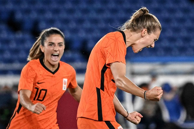 Vivianne Miedema var målskytt två gånger om mot Finland på lördagen.