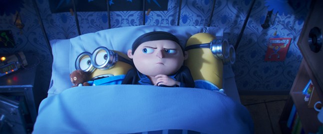 Inga kostymer för unga killar på "Minioner: Berättelsen om Gru". Pressbild.