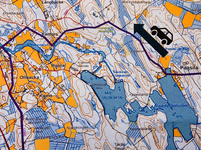 Orienteringen i Nedervetil gick motsols enligt rutten på kartan.