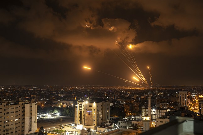 Raketer i Gaza avfyrade mot Israel.