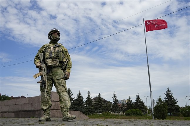 En rysk soldat i Chersonregionen.