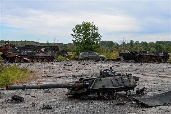 Ukrainas motoffensiv mot ryska invasionsstyrkor är framgångsrik. Fotot taget 10 september 2022 i Balaklija.