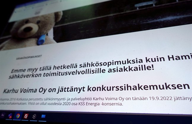 En text på Karhu Voimas webbsida berättar att bolaget lämnat in en ansökan om konkurs.