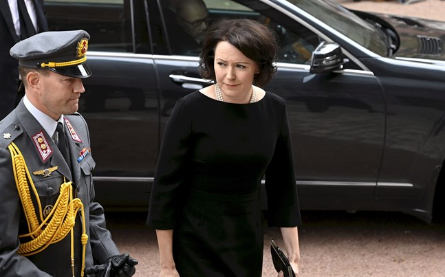 Fru Jenni Haukio kom utan sin man president Sauli Niinistö, som råkade vara på FN:s kongress i New York.