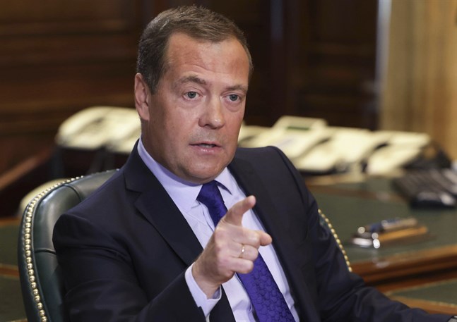 Dmitrij Medvedev har haft ett högt tonläge hittills i år under Ukrainakriget. Arkivbild.